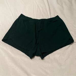 Juniors Large SO waffle knit pajama shorts, dark green